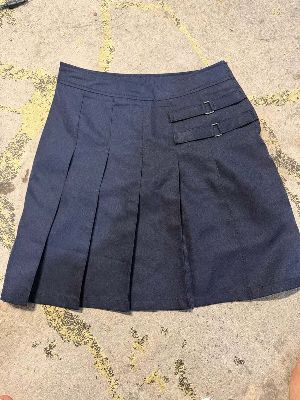 French Toast Girls Navy Two-Tab Pleated Scooter Skort